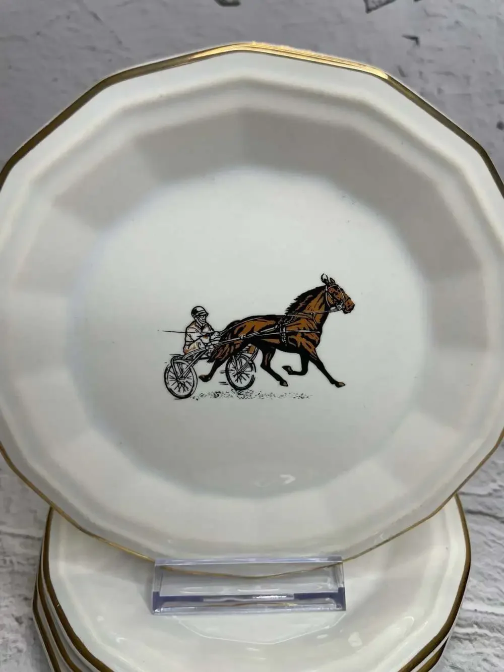 Vintage Villeroy & Boch Sports et Loisirs Octagonal Horse Racing Plate